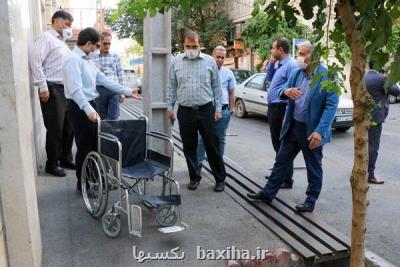 بازدید میدانی مدیران شهری منطقه 9 با ویلچر